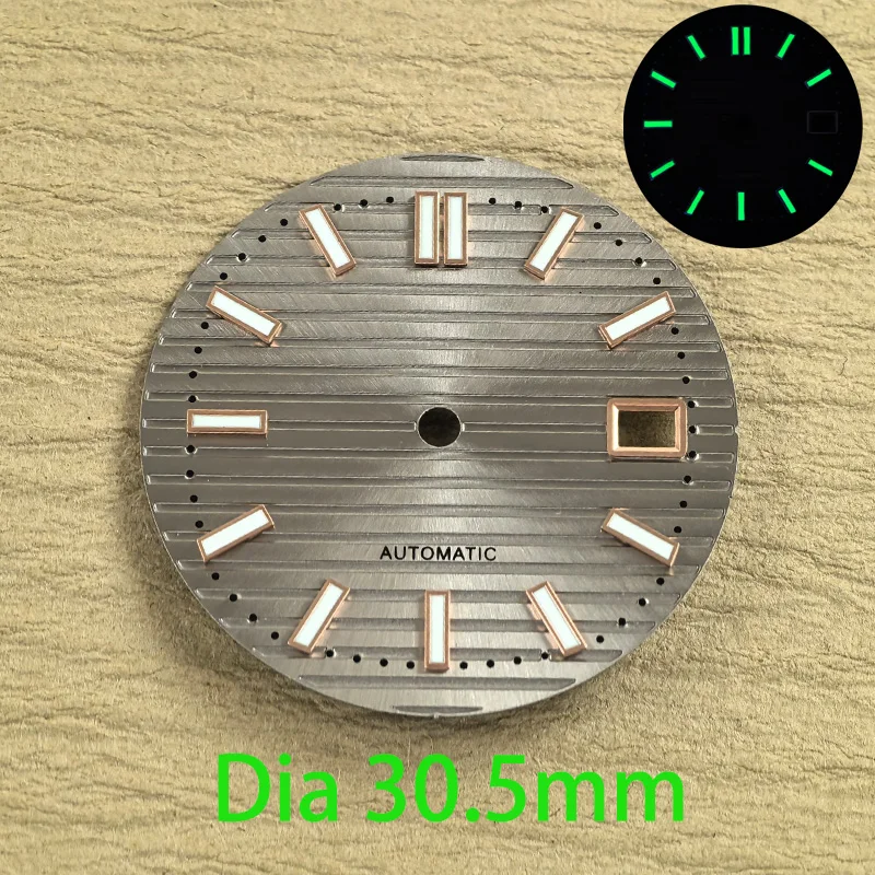 Mod 30.5mm Green Luminous NH35 Dial Watch Dial Fits NH35 NH36 NH38 4R35 4R36 6R35 7S26 Movement Nautilus Watch Replace Dial