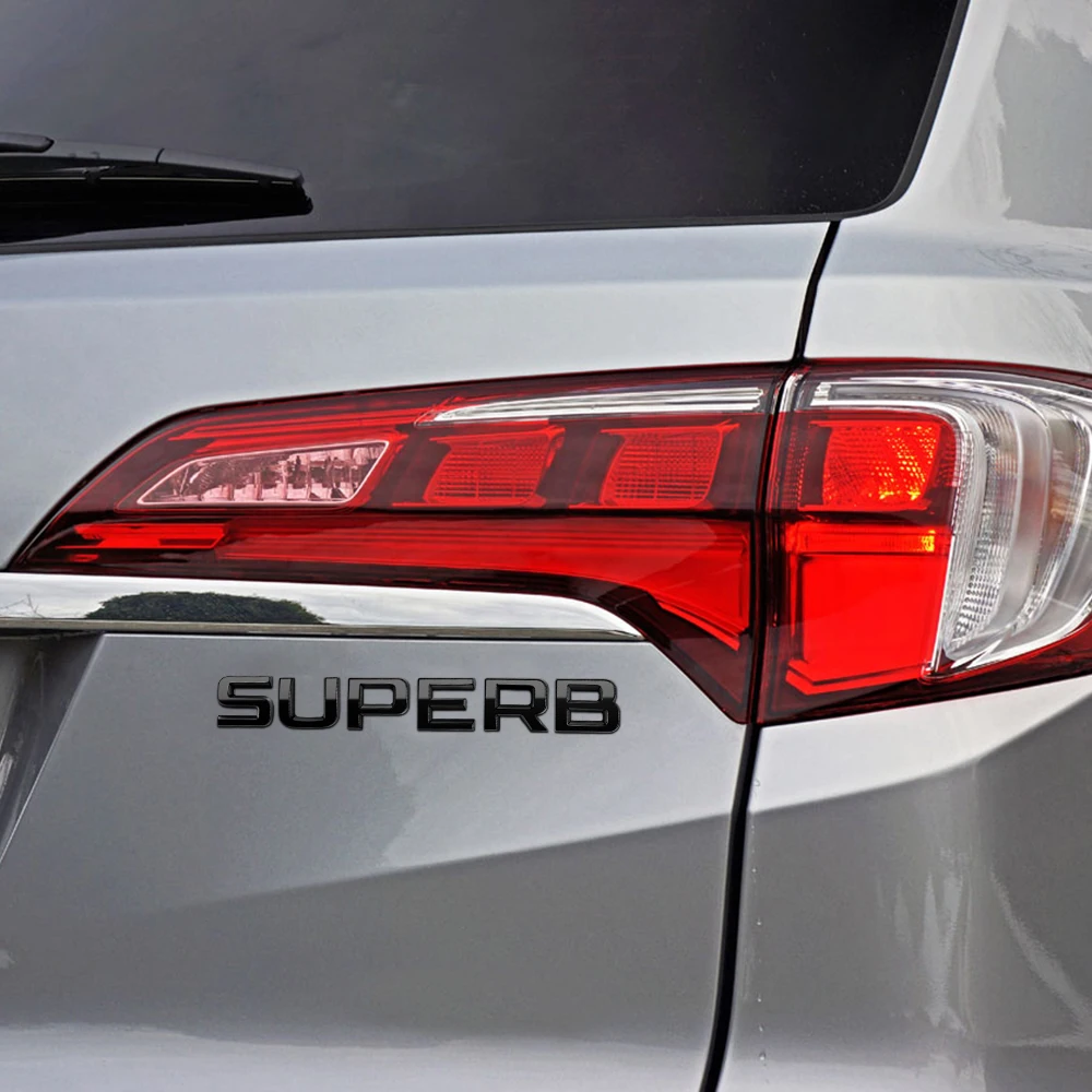 Stickers For SKODA Insignia OCTAVIA SUPERB Trunk Sticker 1pcs Glossy Black Car Rear Sticker For SKODA KAROQ KODIAQ FABIA YETI