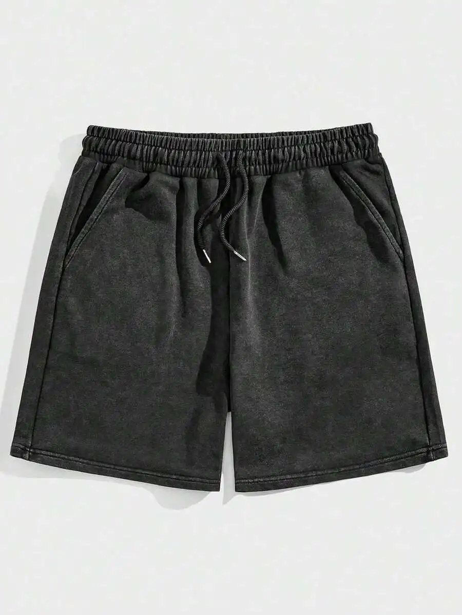 

Men Casual Drawstring Waist Solid Color Shorts Spring Summer