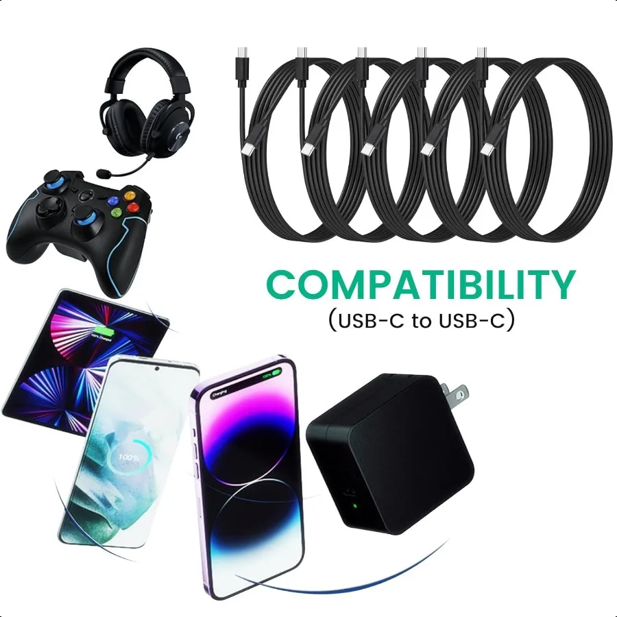 20 حزمة USB C 48W PD كابل شاحن سريع Multipack USBC إلى نوع C أسلاك شحن السائبة 3.3ft