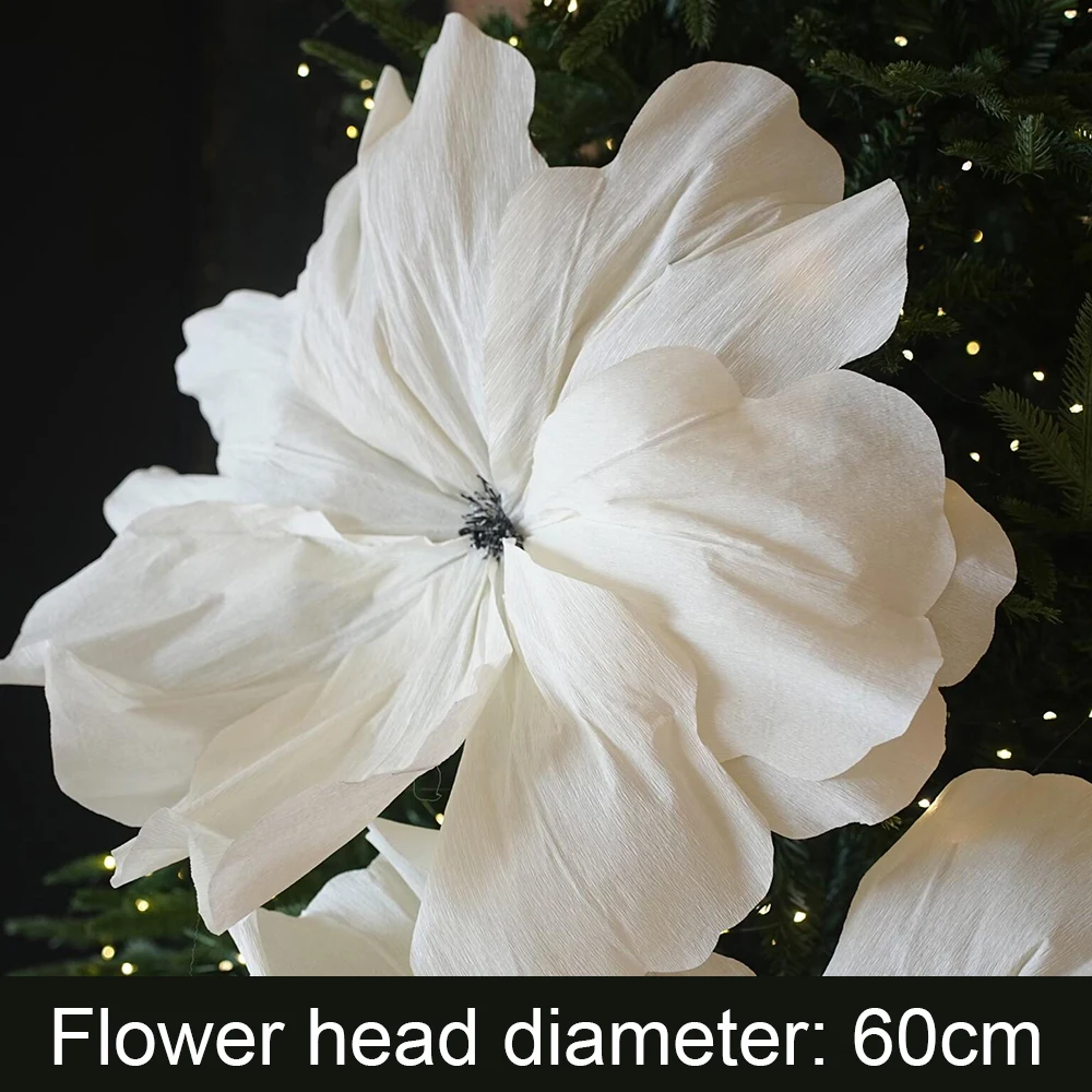 Giant Artificial Flowers Christmas Tree Decorations Paper Handmade Flower Wedding Xmas Ornaments Garden Decoration Home Decor image 3