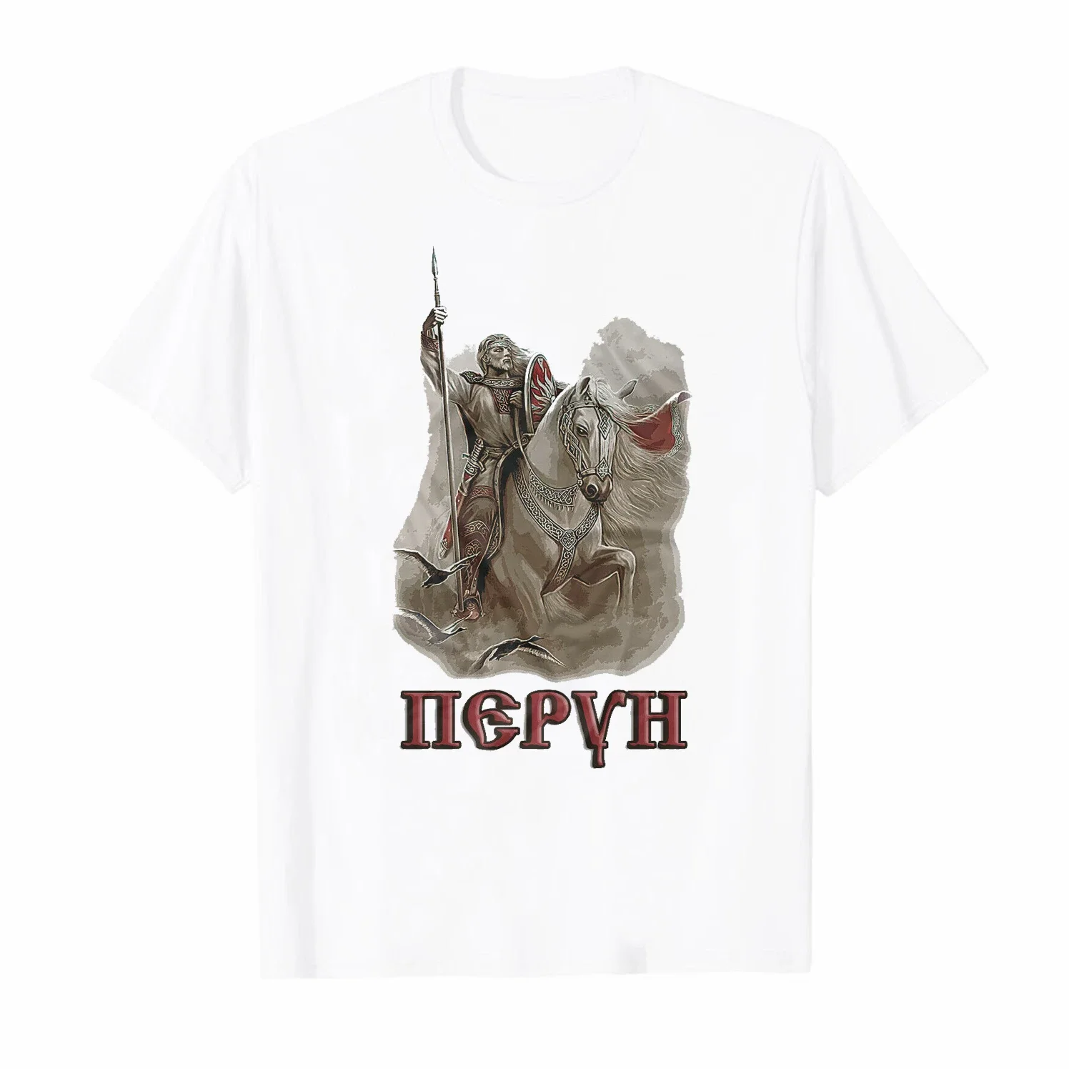 Orthodox Brothers Slavs God Perun Riding Horse T Shirt. 100% Cotton Short Sleeve O-Neck Casual T-shirts Loose Top New Size S-3XL