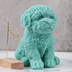 Large Size Teddy Dog Candle Silicone Mold Cute Animal Handmade Craft Gypsum Candle Resin Mould DIY Silicone Soy Wax Molds Decor