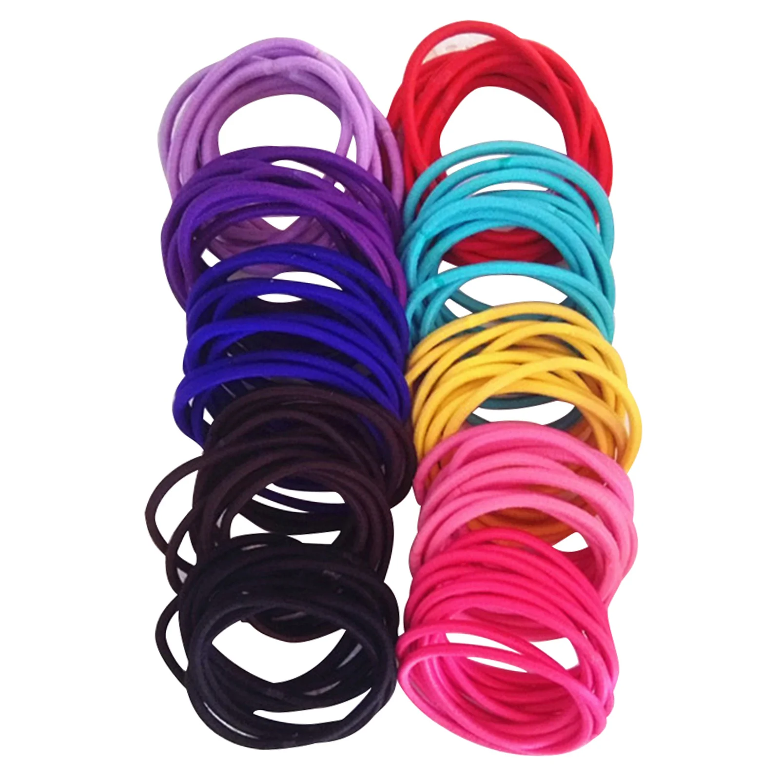 50 Uds. Soporte para cola de caballo, cuerda para el cabello, bandas elásticas suaves sin daños para entrenamiento deportivo, trenzado, estilismo DIY, colores mezclados para adultos