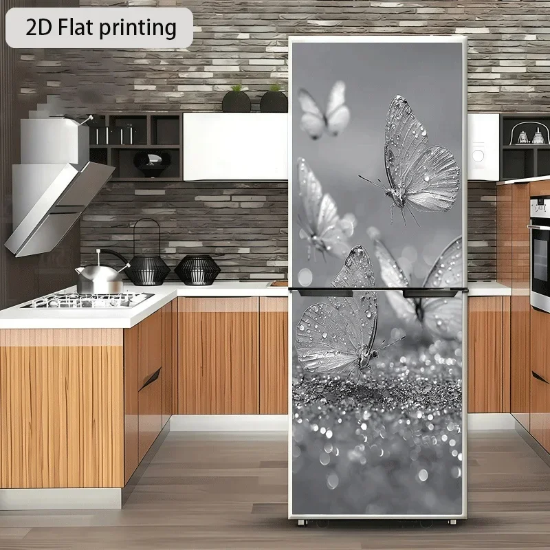 of Refrigerator Sticker,, Featuring a Butterfly Dance Theme Design, Self-Adhesive Wall Decoration Suitable for Cabinets And Wa