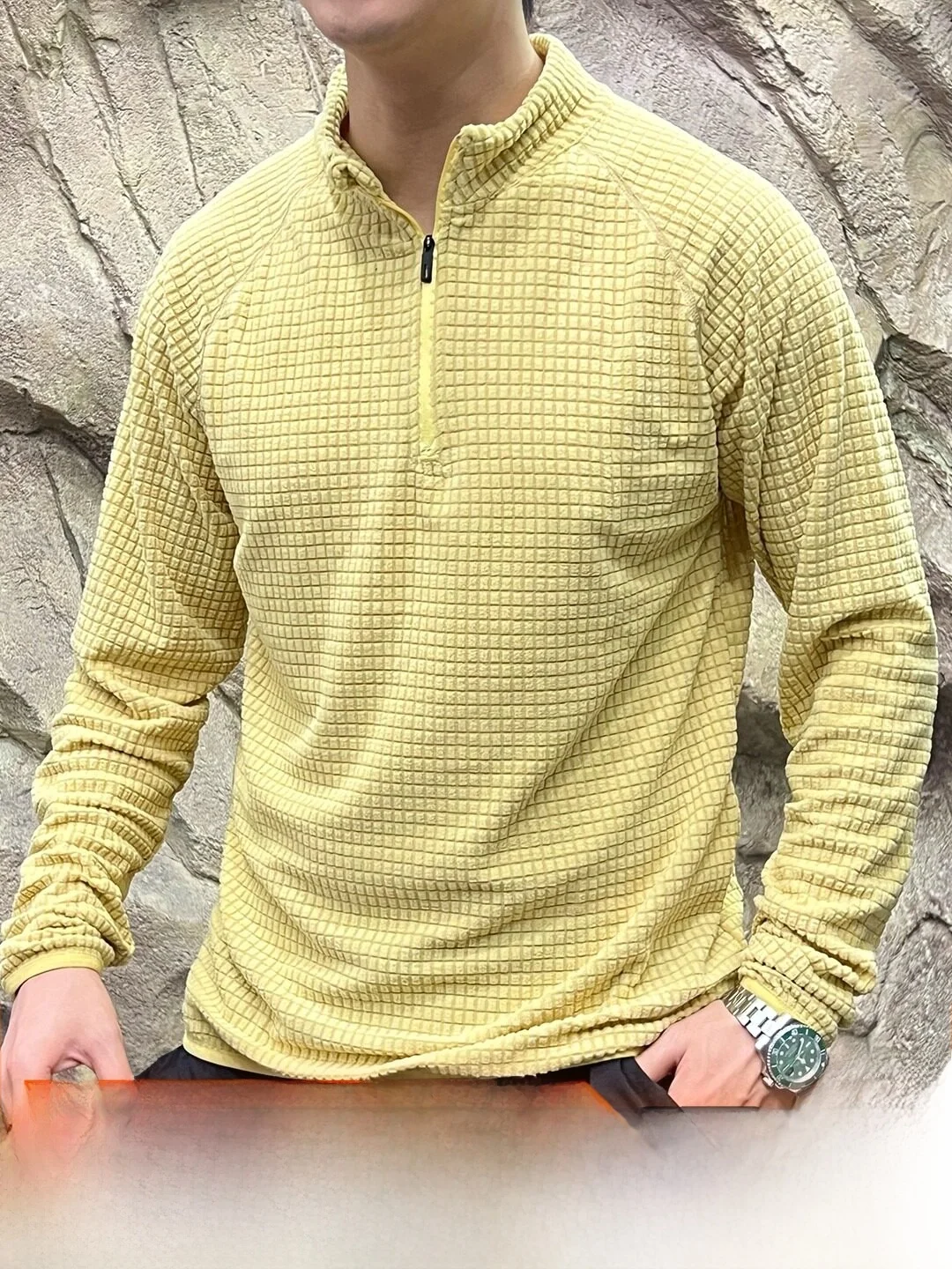 Outdoor Men's Long Sleeve Fleece-lined T-shirt Quick-drying Breathable Base Layer Block Velvet Autumn Heavyweight Push