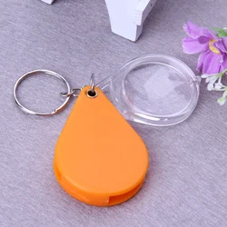 10X Key Ring Magnifying Glass Portable Plastic Handheld Pocket Magnifier with Cover for Reading Coins Hobby Travel with Key Ring