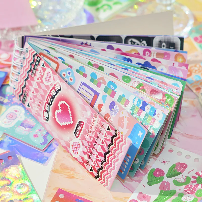 60 pcs Kawaii laser Stickers book Creativity Decorative Hand Account Diary Album Scrapbooking material