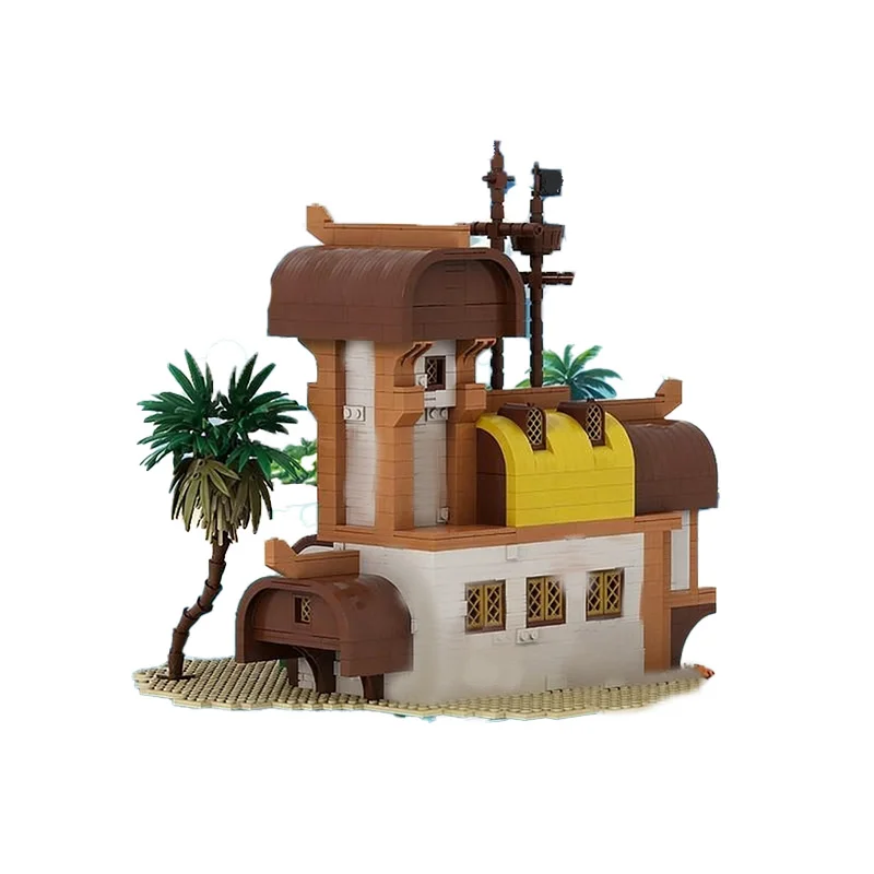 1072 قطعة من مكعبات البناء المعيارية على شكل منزل القراصنة، تصميم إبداعي للأطفال، لعبة بسيطة للتركيب الذاتي، هدايا للعطلات