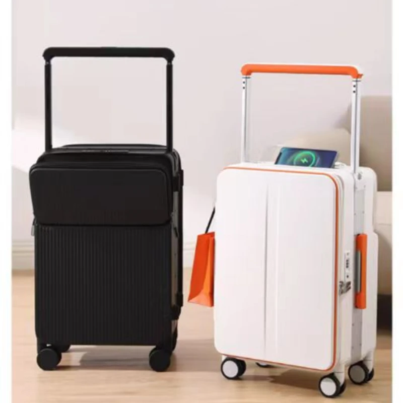 Wide Pull Rod Rolling Luggage Travel Suitcase AB Double-sided Opening Cover Trolley Case Multifunctional Trunk Universal Wheel