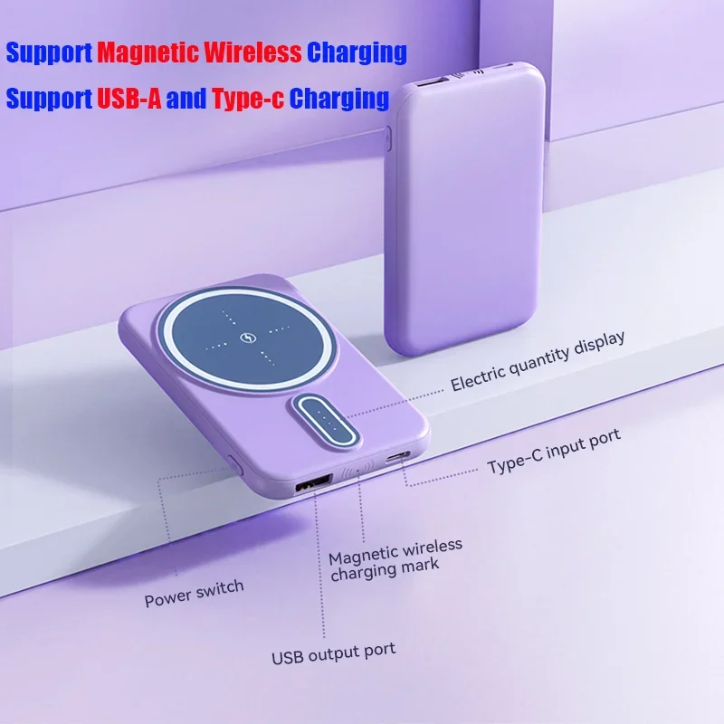 Xiaomi 50000mAh Power Bank Magnetic Wireless Charging Compact Lightweight Portable Super Fast Charging Mobile Phone Accessory