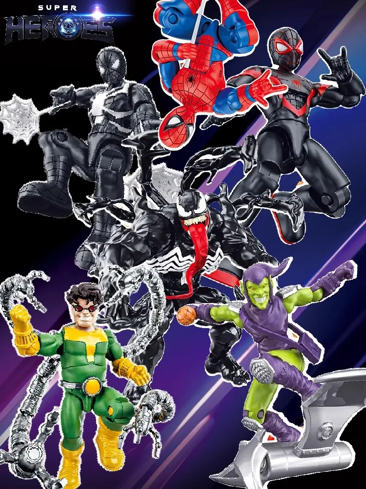 Spider-Man-Figur, Miles Morales, zum Zusammenbauen, Venom-Figur, Doctor Octopus, Green Goblin-Figur, Geschenk für Jungen. – Detail 25