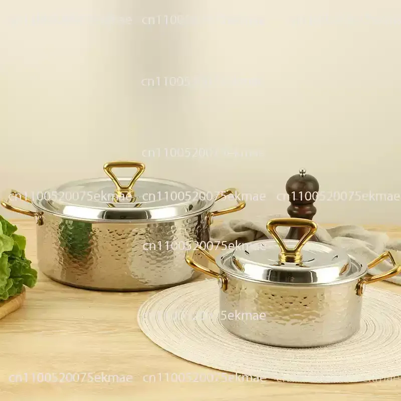 304 Stainless Steel Three-Layer Composite Base, Thickened Flat-Bottomed Non-Stick Deep Hotpot