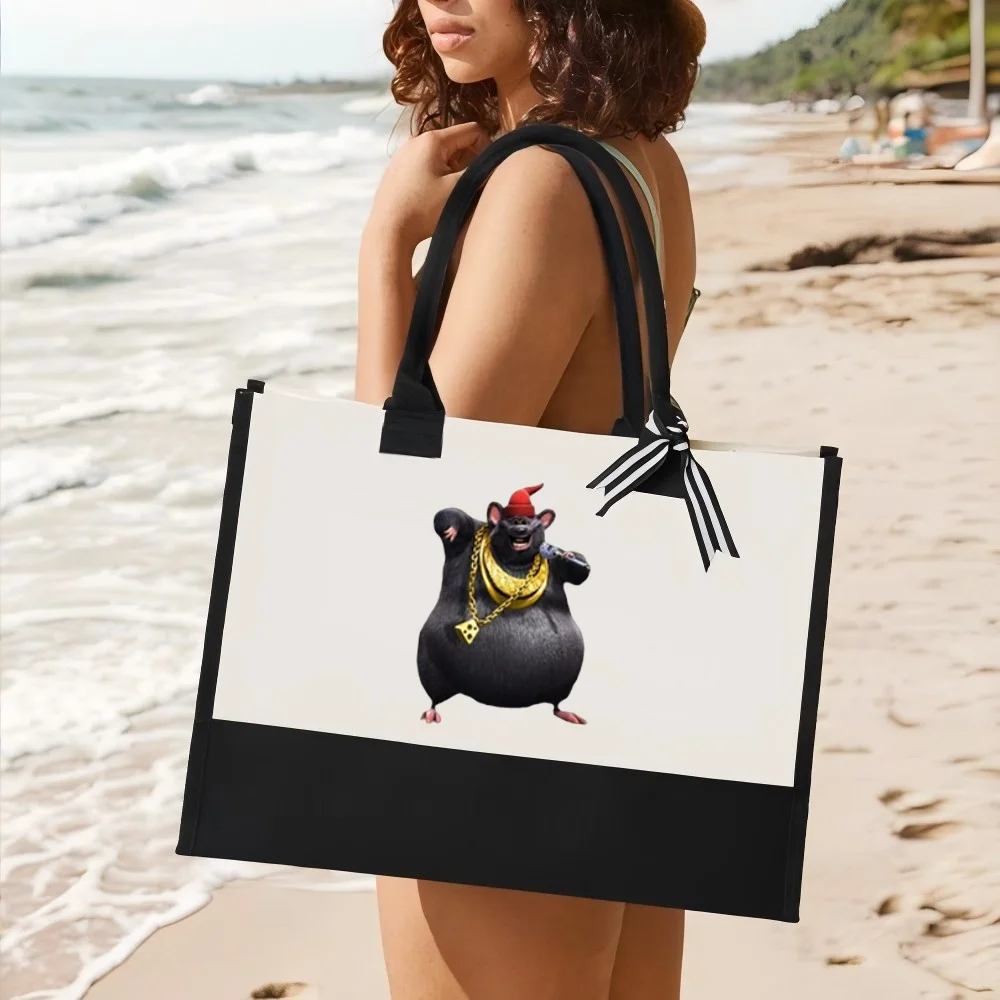 بيجي إيز السيد. boombastic1 ملصق 2026 وصول جديد موضة عملية واسعة قابلة لإعادة الاستخدام حمل حقيبة نمط طباعة 2 لهجة الثقيلة Du #1