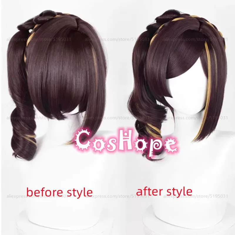 

2025 Chiori 43cm Long Brown Yellow Mixed Wig Cosplay Anime Heat Resistant Synthetic Wigs Hair