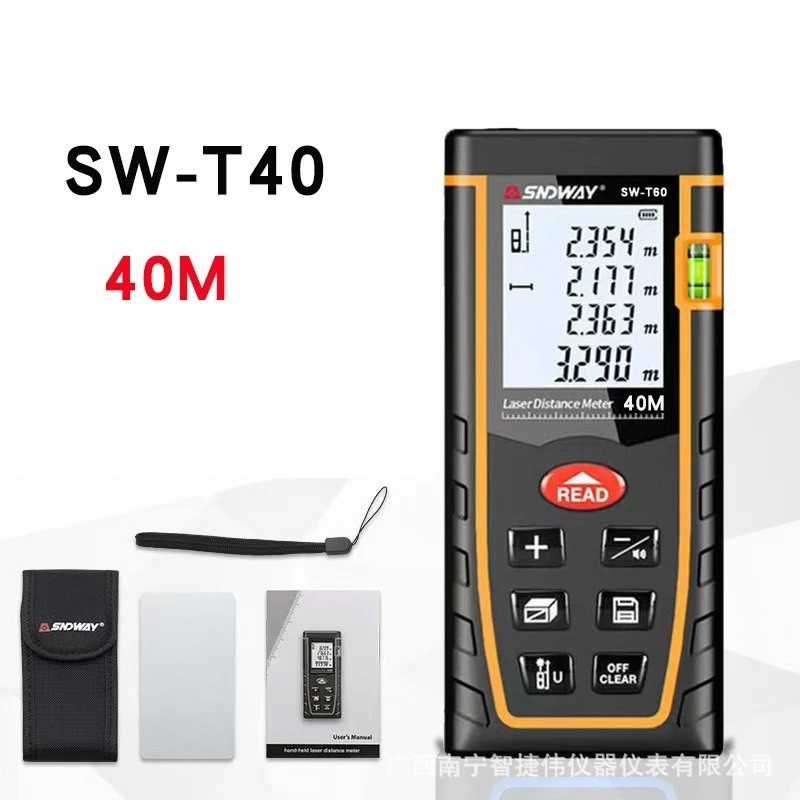 SNDWAY ليزر Rangefinder SW-T100/T60 الأشعة تحت الحمراء Rangefinder شريط القياس المسطرة الإلكترونية