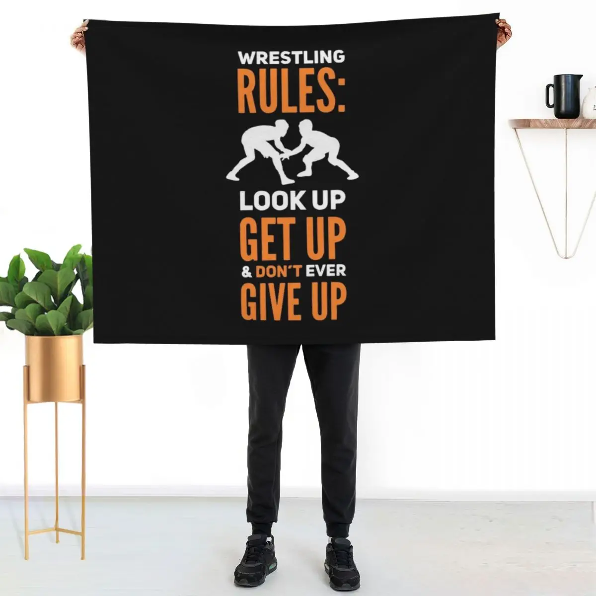 Wrestling Wrestler Gift Wrestling Rules Throw Blanket Large Hair Travel Furrys Custom Hairys Blankets