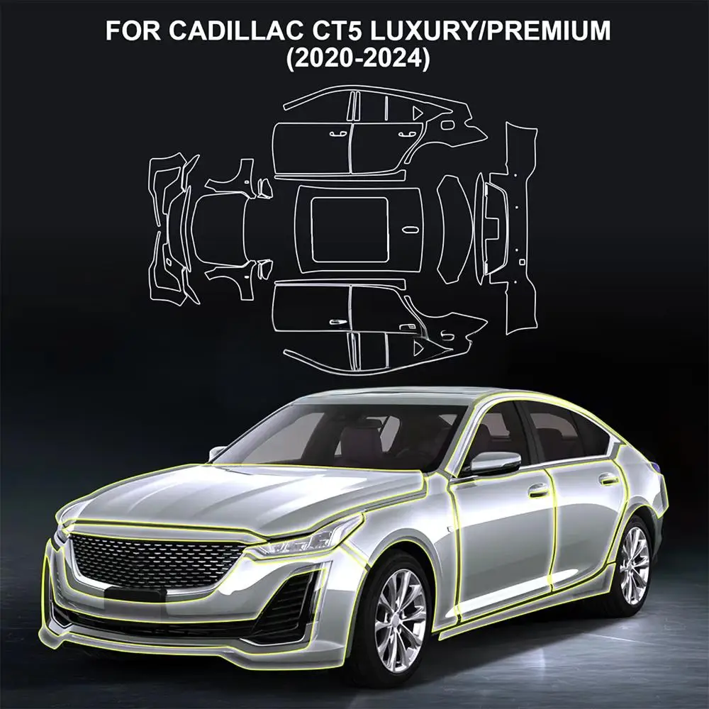 

For Cadillac CT5 Luxury/Premium 2020 Pre-cut TPU PPF Transparent Invisible Car Body Paint Protection Film Kit Car Accessories