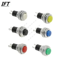 6Pcs 10mm DS-316 Self-reset Push Button Switch Momentary 1A/125VAC 2PIN 6Color push power on