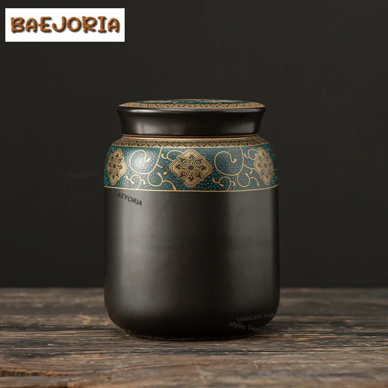 

Gilt Pile Of Flowers Tea Box Organizer Moisture-proof Japanese Storage Tank Containers Tea Caddy Tea Ceremony Supplies Ornaments