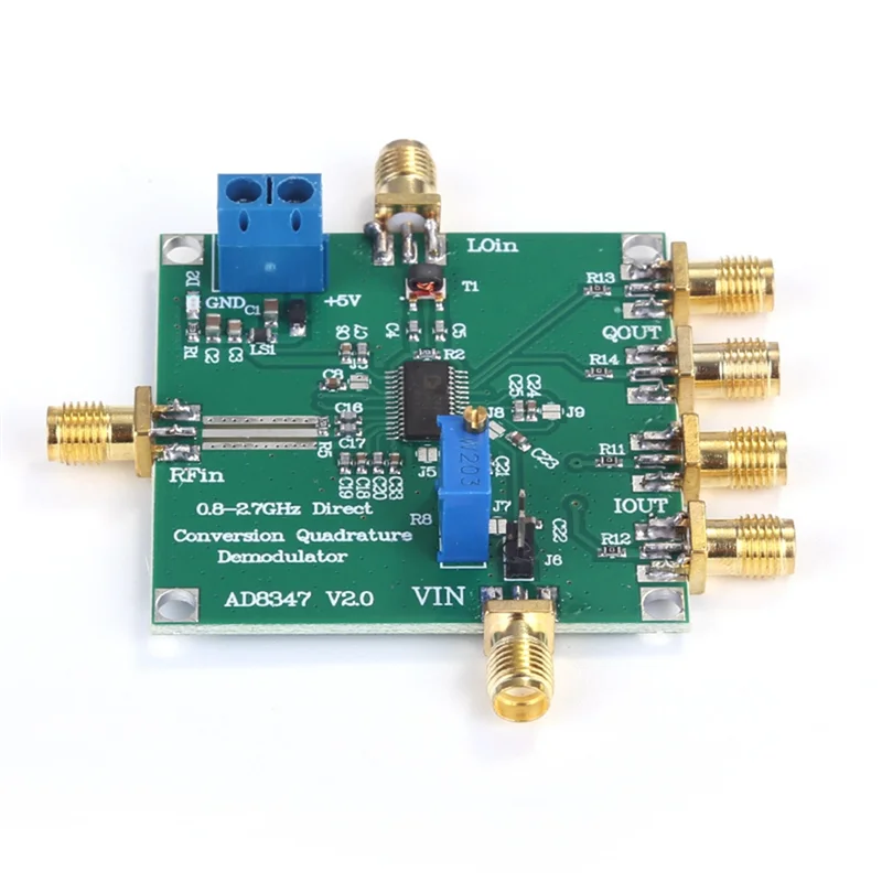 【Shop Now】RF Down-Conversion Broadband AD8347 Quadrature Demodulator 800Mhz To 2.7Ghz IQ Receiver Module