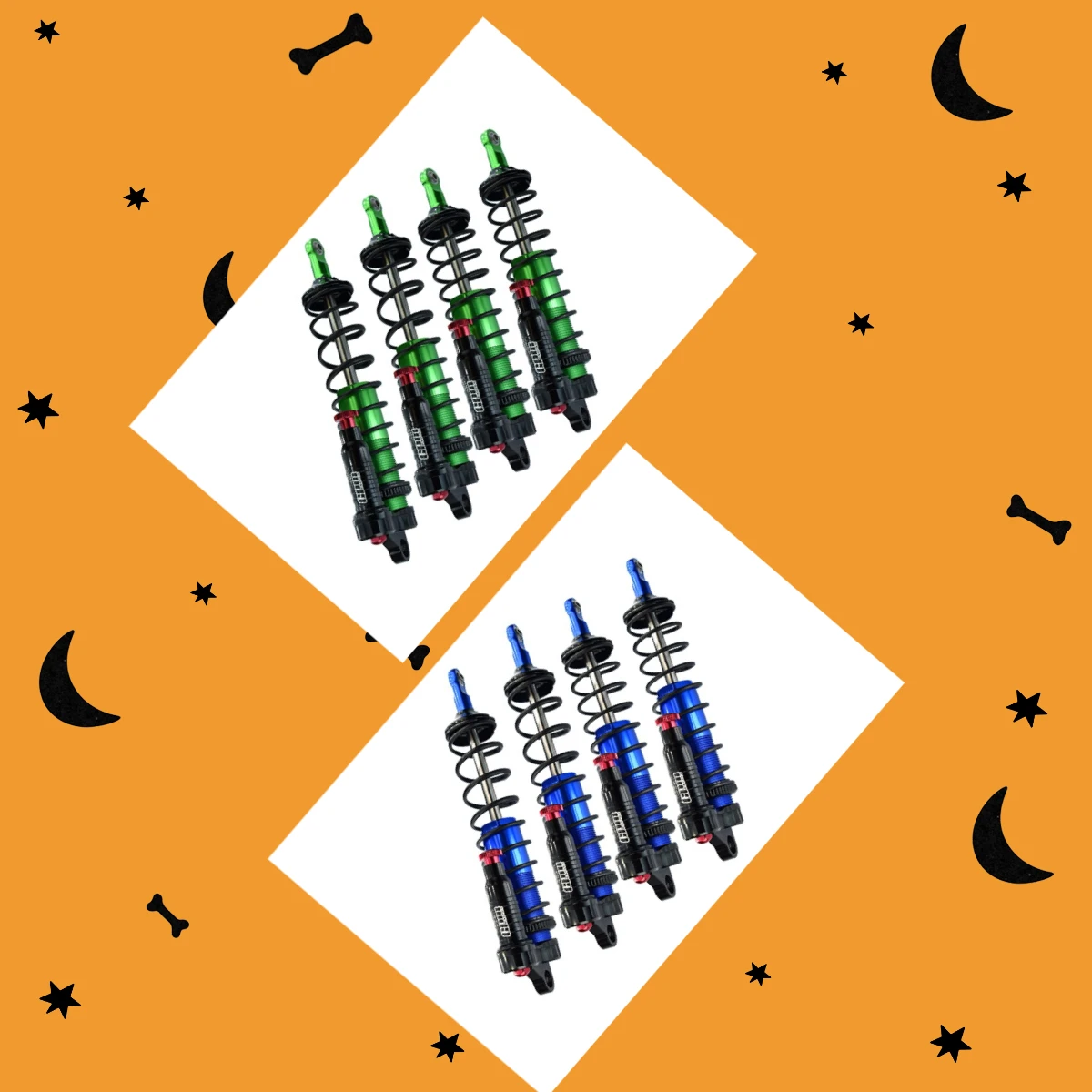 مخمدات زنبركية قابلة للتعديل من الألومنيوم GPM لزلاجة TRAXXAS 1/8 4WD أمامية وخلفية متوافقة مع نوابض 42 مم #1