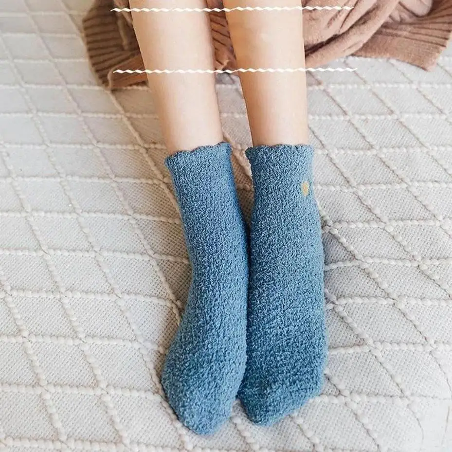 Thickening Love Printing Sock Women Winter Warm Socks Lovely Casual Plush Warm Sleep Home Floor Sock Coral Fluffy Feet Warmer