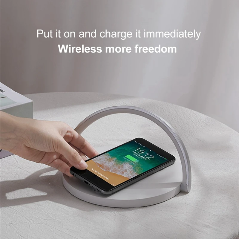 Round Touch Small Desk Lamp Multi-Function Wireless Charger Mobile Phone Holder