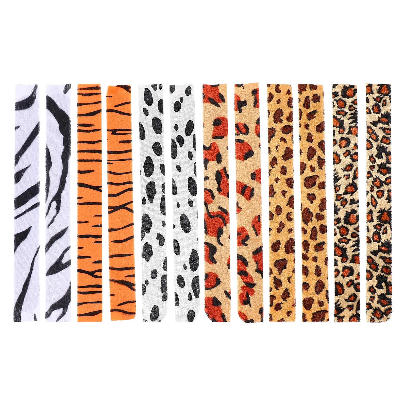 

12Pcs Leopard Zebra Animal Pattern Slap Bracelet for Kids Party Carnival Festival Chic Decorative Wristband Slap Band Gift