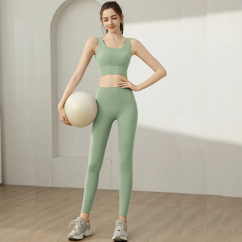 

Beauty Back Feel High Elastic Yoga Suit One-Piece High-Strength Vest High Waist Belly Contracting Yoga Pants Fitness Two-Pi