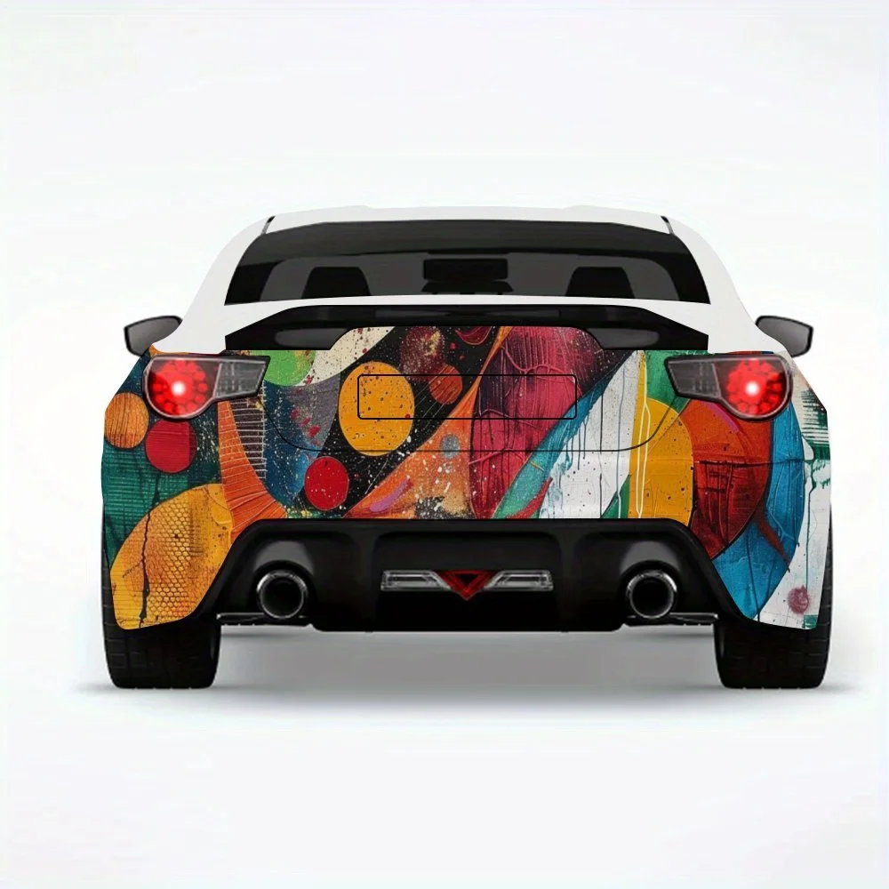 

Colorful Abstract Art Car StickerVinyl Decal for Car Rear, Waterproof Self-Adhesive Vinyl Stickers for Vehicle Tail & Bumper, De