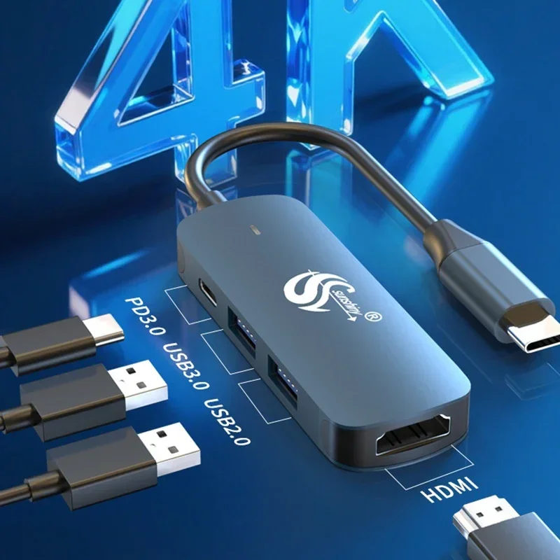 USB-концентратор 6 в 1, с разветвителем, устройство чтения карт памяти типа C, совместимая док-станция USB3.0, адаптер для ноутбука, SD TF для MacBook IPad