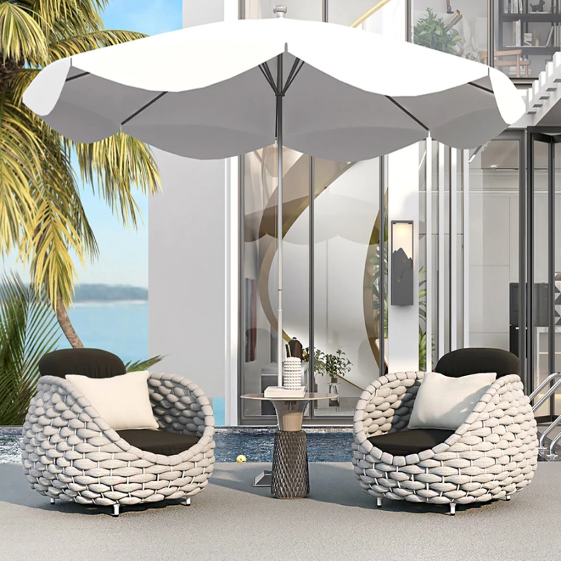 

Simple Elegant Rattan Chair Fancy Designer Occasional Lounge Rattan Chair Outdoor Balcony Silla Nordica Nordic Furniture