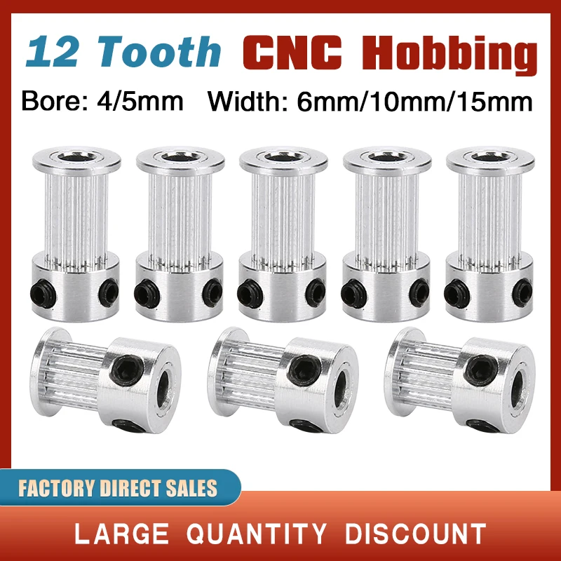 

12-зубчатый шкив ГРМ GT2, часть 3D-принтера 2GT, 12 зубьев, алюминиевый диаметр 3/3,17/4/5 мм, синхронные колеса, шестерня для ширины 6/10/15 мм