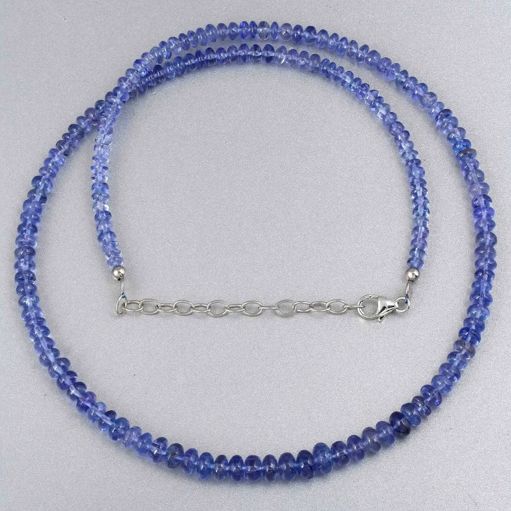AAA Tanzanite Gemstone Rondelle Beads Strand Handmade Necklace Women Jewelry 4