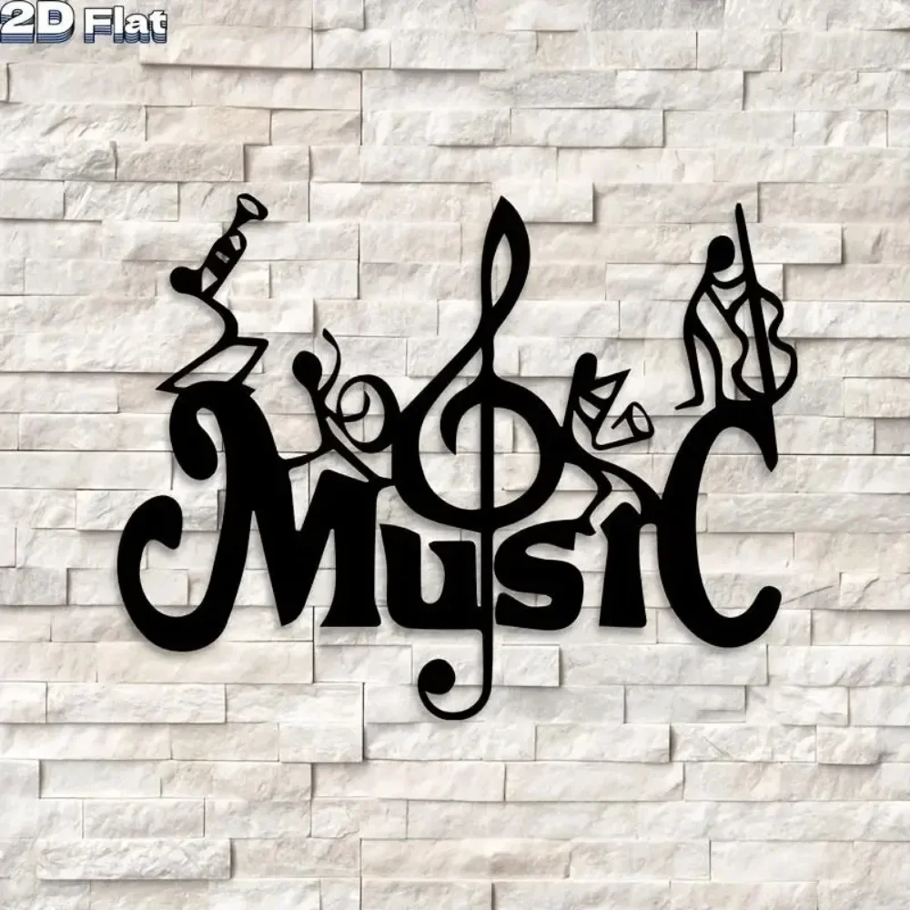 CIFBUY – sculpture murale en métal avec notes de musique rétro, imperméable, durable, avec revêtement en poudre, pour salon, jardin, maison, intérieur