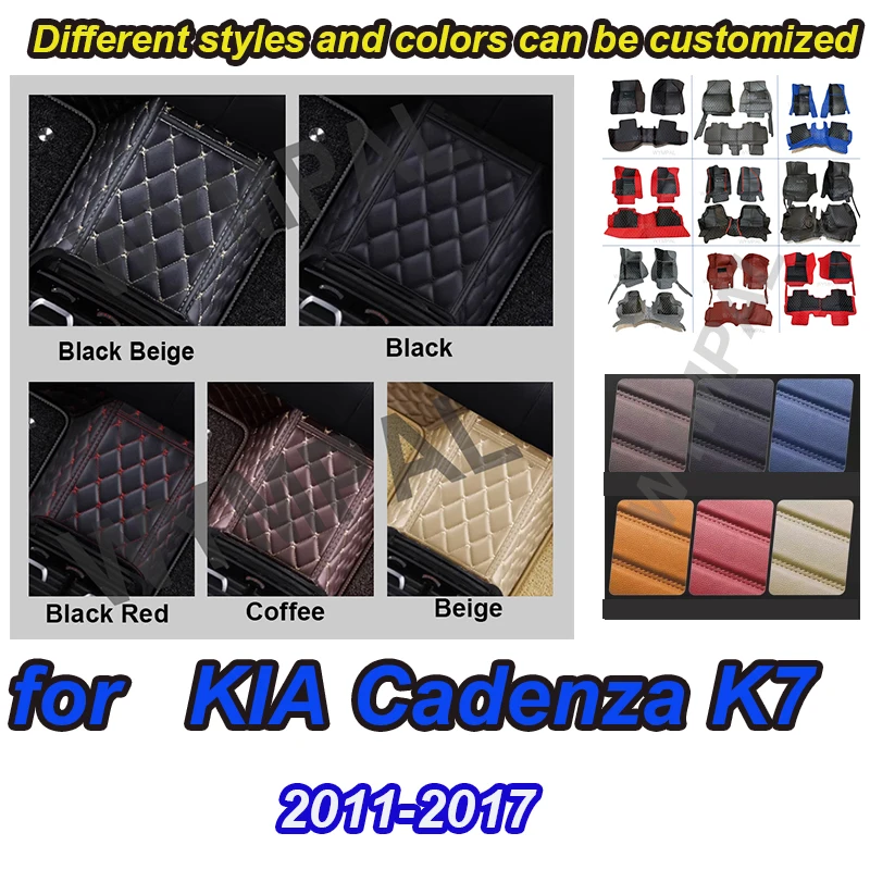 

LUXURY Custom Car Floor Mats For KIA Cadenza K7 2011-2017 Auto Carpets Foot Coche Accessorie