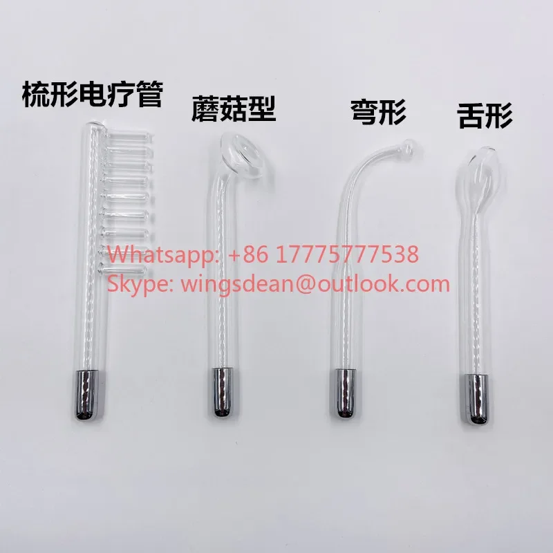 

High Frequency Electrotherapy Glass Tube, Electrotherapy Stick Comb-shaped Glass Beauty Mushroom Type, Electrotherapy