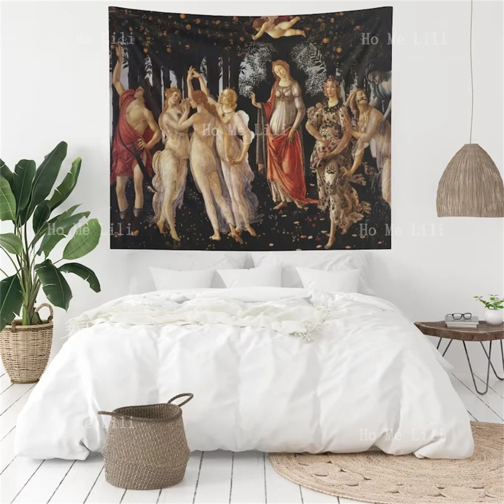 Sandro Botticelli Vintage Myth Tapestry Renaissance Painting Cupid Art Wall Hanging