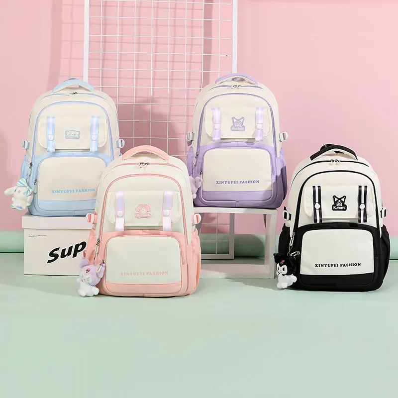 Sanrio Kulomi's new fashion and leisure student schoolbag Melody color matching large-capacity burden-reducing backpack