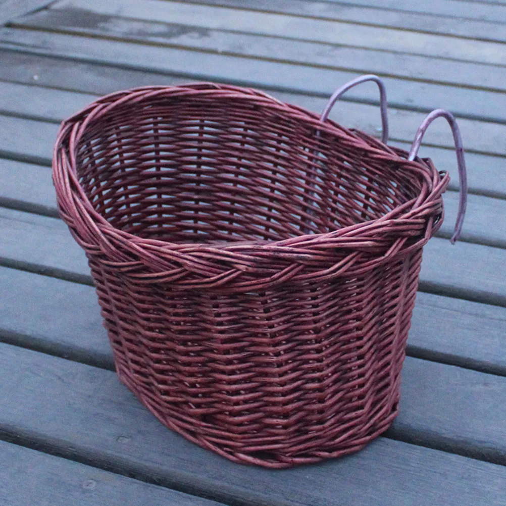 

Rattan Bicycle Basket Bicyclel Storage Front Handlebar Wicker Willow Bike Handmade