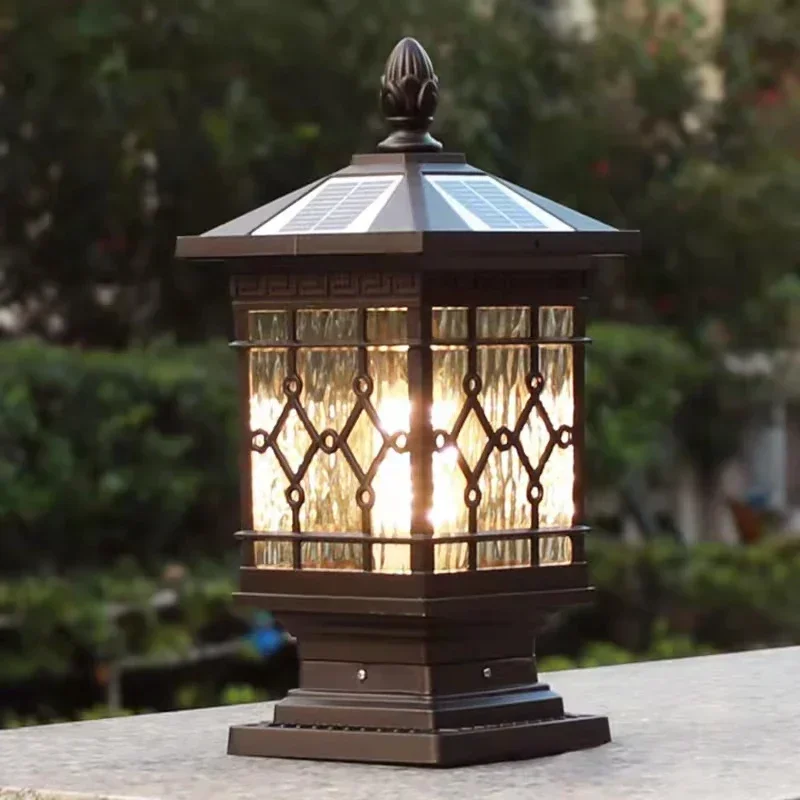 

DORIAN Outdoor Solar Post Lamp Classical Retro Waterproof Courtyard Led for Decoration Garden Balcony Villa Wall Light