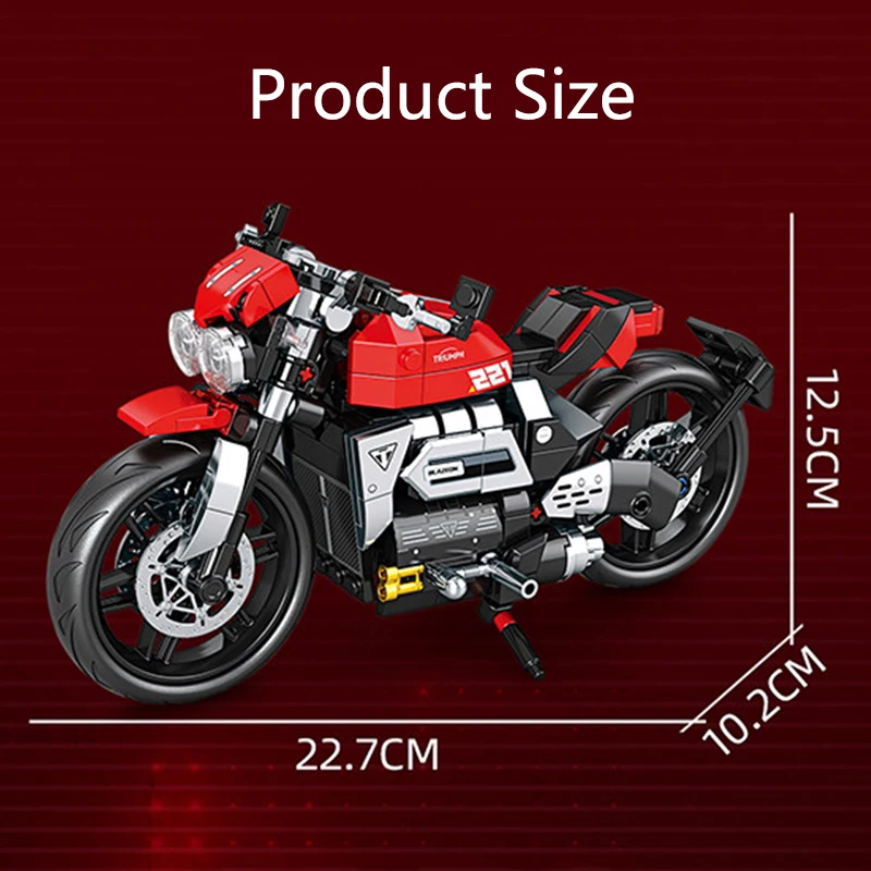 Set de Bloques de Construcción de Motocicleta, Modelo de Superbike de Carreras, Motocicleta Retro de Calle, Juguete Cole