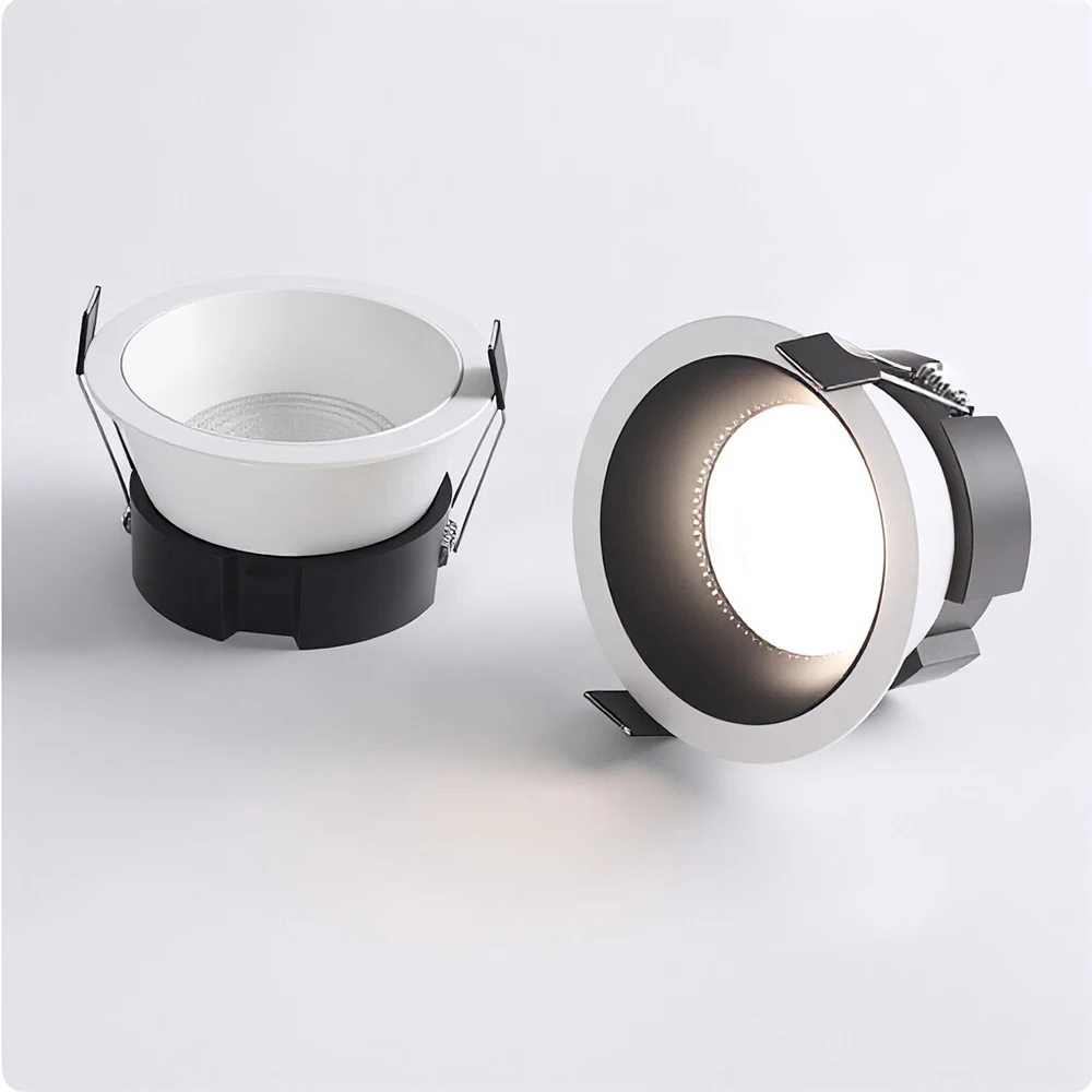 High Efficiency Embedded Anti Glare LED Spotlight AC110 220V Dimmable Ceiling Light Spotlight Suitable for Home Living Rooms