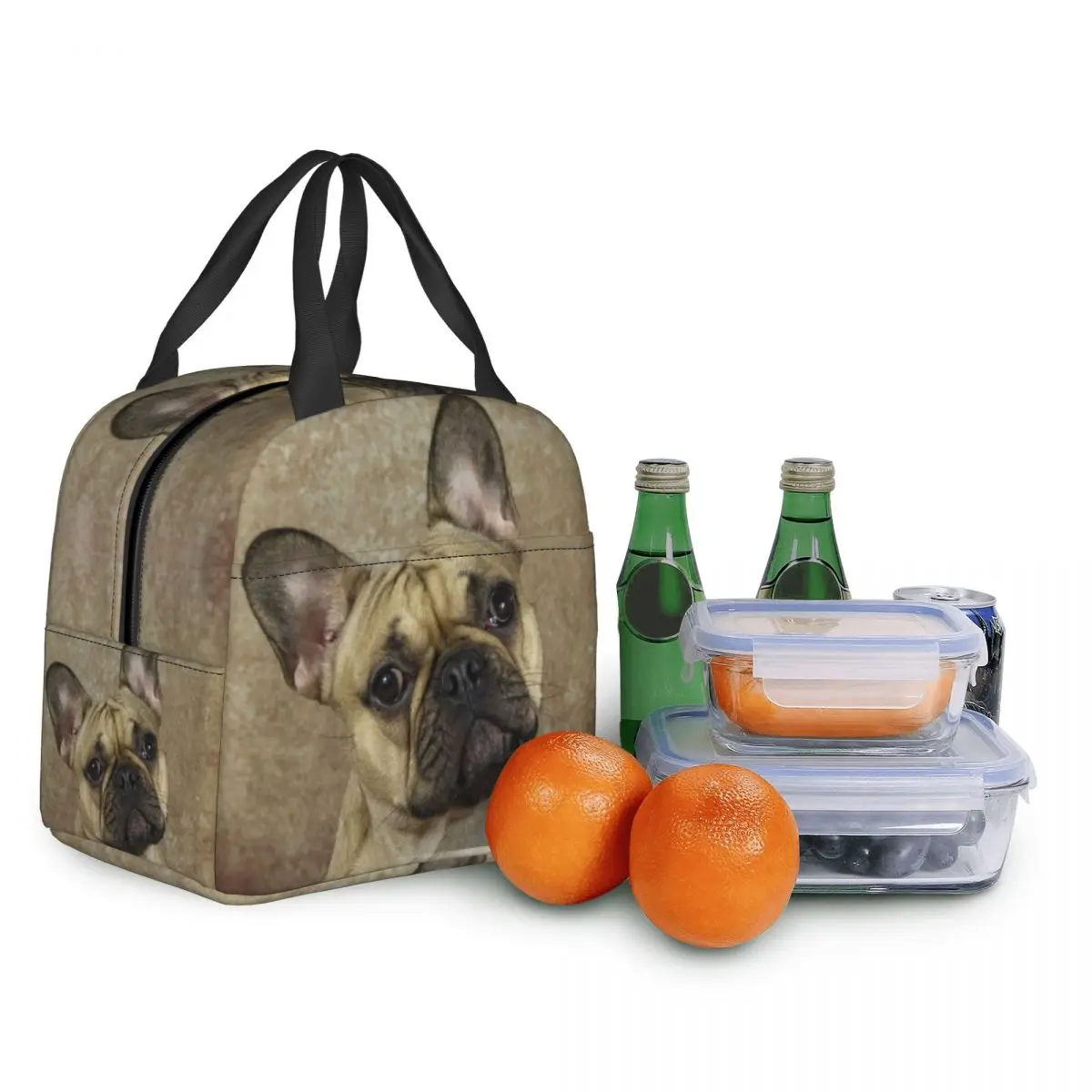 French Bulldog Thermal Insulated Lunch Bag Women Kids Resuable Pet Dog Lunch Box for School Office Work Picnic Food Tote Bags