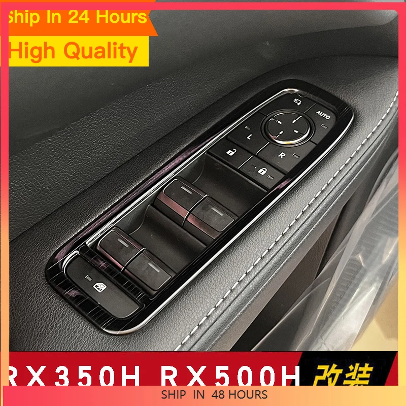 New For Lexus RX350H RX500H 2023 Stainless Steel Glass Lifting Panel Decorative Frame Interior Accessories