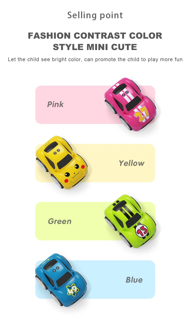 RC Intelligent Sensor Remote Control Cartoon Mini Car Remote Control Electric Car Smart Music Lighting Children Toys Gift