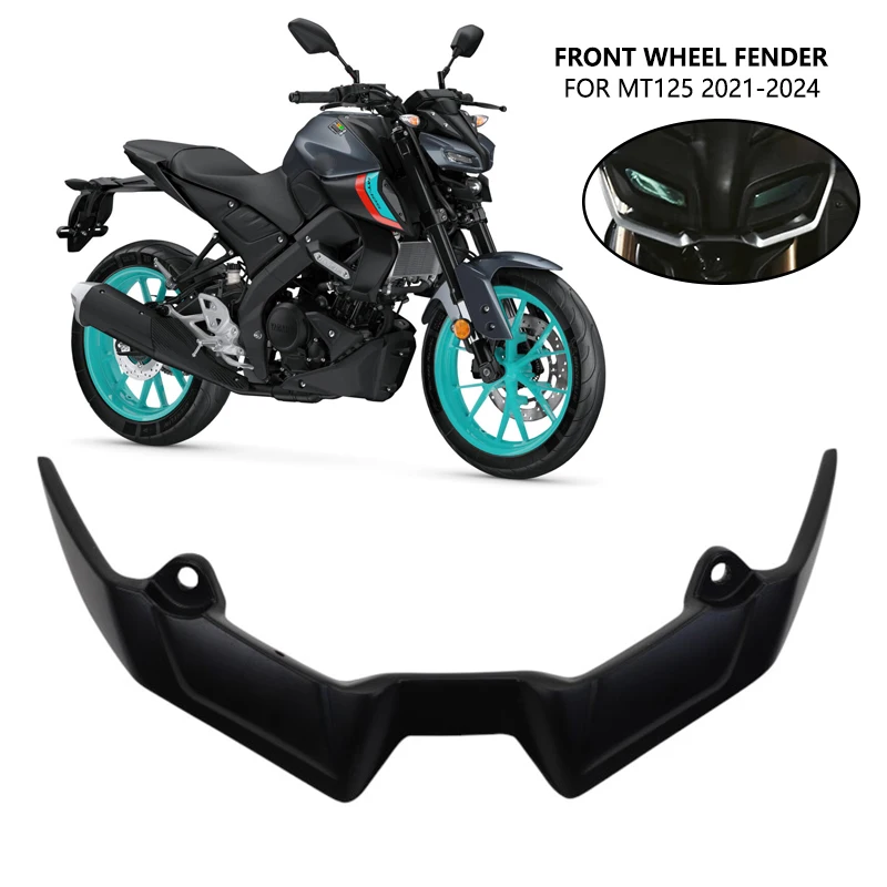 For YAMAHA MT125 MT-125 2020-2023 2021 2022 Motorcycle Front Wheel Fender Beak Nose Cone Extension Extender Cowl Spoiler Cover