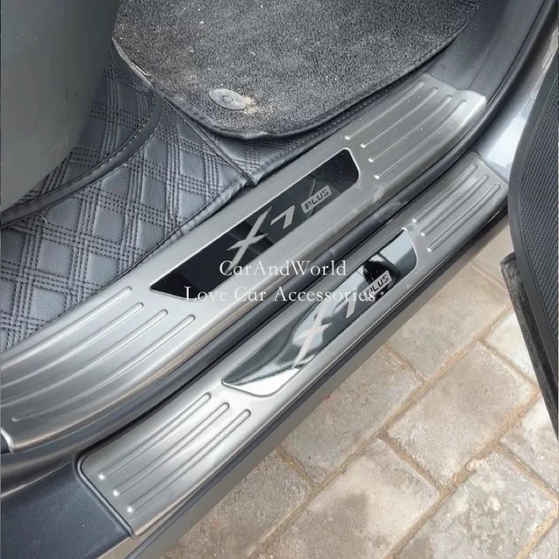 For Changan OSHAN X7 Plus 2022-2025 Stainless Door Sill Scuff Plate Guard Kit Cover Gate Welcome Pedal Trims Car Accessorie
