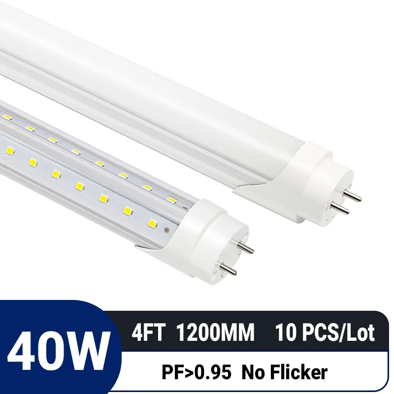 

10pcs/lot 4ft 1200mm 40W T8 v-shape LED Tube |G13|High PF 0.95|Flicker-Free|Non-Dimmable |Energy Saving|replace fluorescent